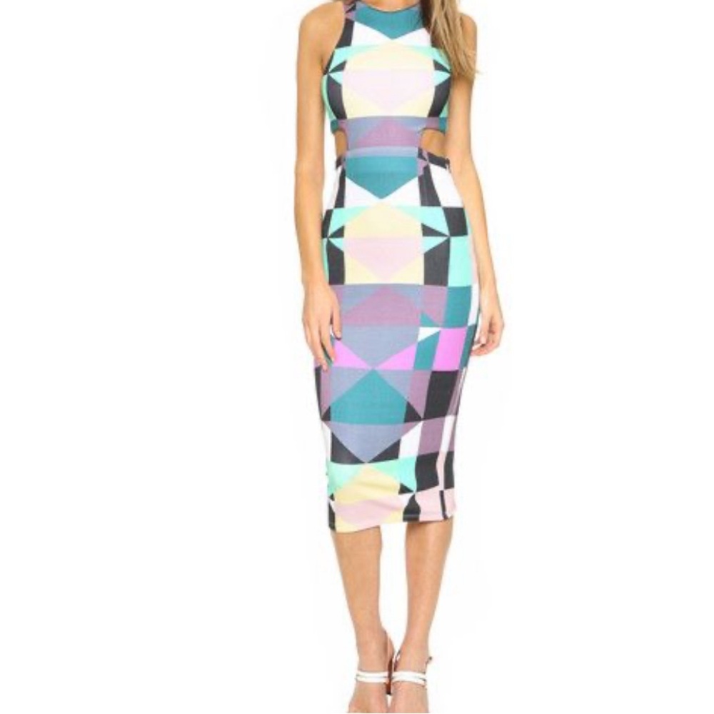 Mara Hoffman Ponte Diamonds Pastel
Pink Geometric Print Cut Out Midi... USED!